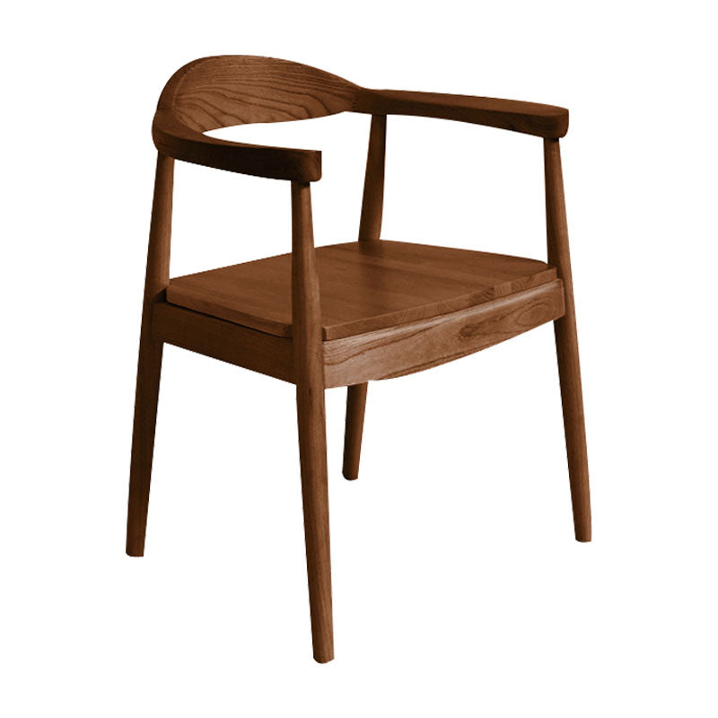 Modern Style Arm Chair Solid Wood Open Back Indoor Dining Chair Walnut Brown 1 Piece Clearhalo 'Dining Chairs' 'Dining Tables & Seating' 'dining_chair' 'furn' 'furn_dining_chair' 'Furniture' 'furniture_dining_chair' 'Kitchen & Dining Furniture' 4986298