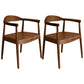 Modern Style Arm Chair Solid Wood Open Back Indoor Dining Chair Walnut Brown 2 Piece Set Clearhalo 'Dining Chairs' 'Dining Tables & Seating' 'dining_chair' 'furn' 'furn_dining_chair' 'Furniture' 'furniture_dining_chair' 'Kitchen & Dining Furniture' 4986299