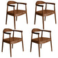 Modern Style Arm Chair Solid Wood Open Back Indoor Dining Chair Walnut Brown 4 Piece Set Clearhalo 'Dining Chairs' 'Dining Tables & Seating' 'dining_chair' 'furn' 'furn_dining_chair' 'Furniture' 'furniture_dining_chair' 'Kitchen & Dining Furniture' 4986300