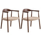 Modern Style Arm Chair Solid Wood Open Back Indoor Dining Chair Walnut Beige 2 Piece Set Clearhalo 'Dining Chairs' 'Dining Tables & Seating' 'dining_chair' 'furn' 'furn_dining_chair' 'Furniture' 'furniture_dining_chair' 'Kitchen & Dining Furniture' 4986302