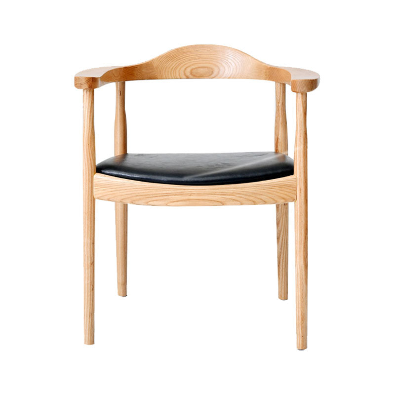 Modern Style Arm Chair Solid Wood Open Back Indoor Dining Chair Natural Black 1 Piece Clearhalo 'Dining Chairs' 'Dining Tables & Seating' 'dining_chair' 'furn' 'furn_dining_chair' 'Furniture' 'furniture_dining_chair' 'Kitchen & Dining Furniture' 4986304