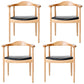 Modern Style Arm Chair Solid Wood Open Back Indoor Dining Chair Natural Black 4 Piece Set Clearhalo 'Dining Chairs' 'Dining Tables & Seating' 'dining_chair' 'furn' 'furn_dining_chair' 'Furniture' 'furniture_dining_chair' 'Kitchen & Dining Furniture' 4986306