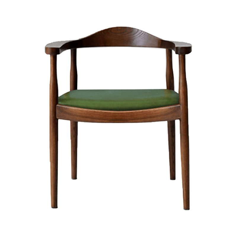 Modern Style Arm Chair Solid Wood Open Back Indoor Dining Chair Walnut Green 1 Piece Clearhalo 'Dining Chairs' 'Dining Tables & Seating' 'dining_chair' 'furn' 'furn_dining_chair' 'Furniture' 'furniture_dining_chair' 'Kitchen & Dining Furniture' 4986307