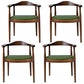 Modern Style Arm Chair Solid Wood Open Back Indoor Dining Chair Walnut Green 4 Piece Set Clearhalo 'Dining Chairs' 'Dining Tables & Seating' 'dining_chair' 'furn' 'furn_dining_chair' 'Furniture' 'furniture_dining_chair' 'Kitchen & Dining Furniture' 4986309