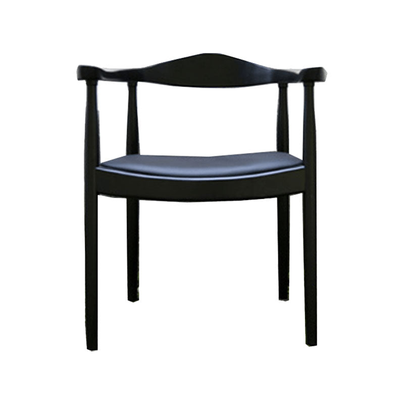 Modern Style Arm Chair Solid Wood Open Back Indoor Dining Chair Black Black 1 Piece Clearhalo 'Dining Chairs' 'Dining Tables & Seating' 'dining_chair' 'furn' 'furn_dining_chair' 'Furniture' 'furniture_dining_chair' 'Kitchen & Dining Furniture' 4986313