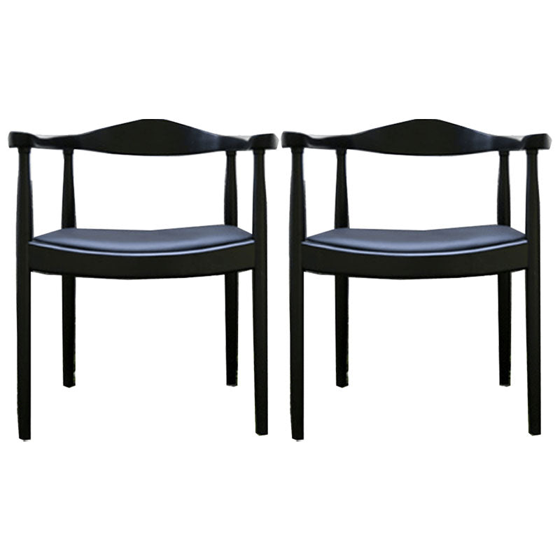 Modern Style Arm Chair Solid Wood Open Back Indoor Dining Chair Black Black 2 Piece Set Clearhalo 'Dining Chairs' 'Dining Tables & Seating' 'dining_chair' 'furn' 'furn_dining_chair' 'Furniture' 'furniture_dining_chair' 'Kitchen & Dining Furniture' 4986314