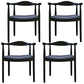 Modern Style Arm Chair Solid Wood Open Back Indoor Dining Chair Black Black 4 Piece Set Clearhalo 'Dining Chairs' 'Dining Tables & Seating' 'dining_chair' 'furn' 'furn_dining_chair' 'Furniture' 'furniture_dining_chair' 'Kitchen & Dining Furniture' 4986315