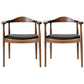 Modern Style Arm Chair Solid Wood Open Back Indoor Dining Chair Walnut Black 2 Piece Set Clearhalo 'Dining Chairs' 'Dining Tables & Seating' 'dining_chair' 'furn' 'furn_dining_chair' 'Furniture' 'furniture_dining_chair' 'Kitchen & Dining Furniture' 4986317