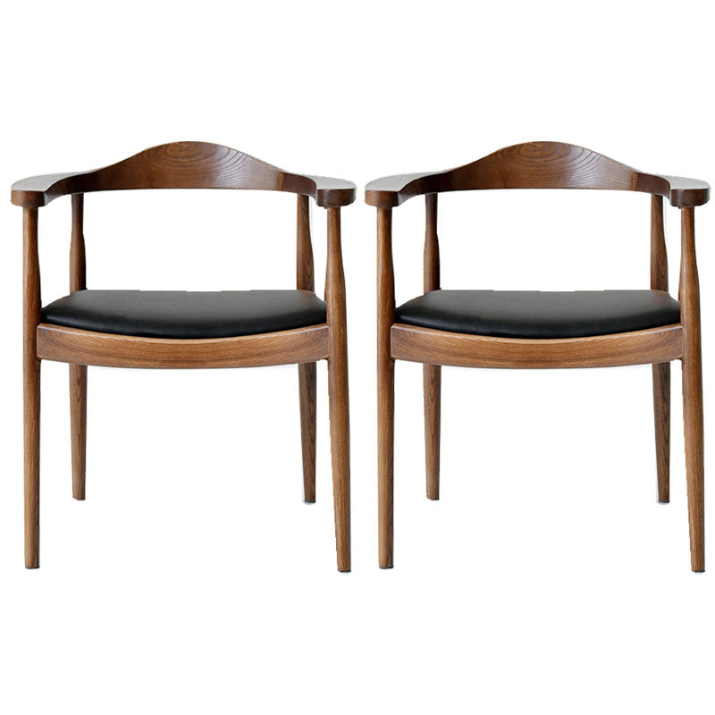 Modern Style Arm Chair Solid Wood Open Back Indoor Dining Chair Walnut Black 2 Piece Set Clearhalo 'Dining Chairs' 'Dining Tables & Seating' 'dining_chair' 'furn' 'furn_dining_chair' 'Furniture' 'furniture_dining_chair' 'Kitchen & Dining Furniture' 4986317
