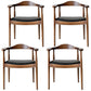 Modern Style Arm Chair Solid Wood Open Back Indoor Dining Chair Walnut Black 4 Piece Set Clearhalo 'Dining Chairs' 'Dining Tables & Seating' 'dining_chair' 'furn' 'furn_dining_chair' 'Furniture' 'furniture_dining_chair' 'Kitchen & Dining Furniture' 4986318