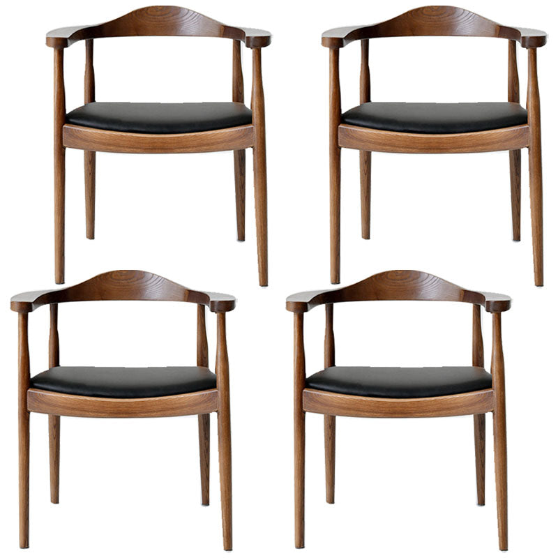 Modern Style Arm Chair Solid Wood Open Back Indoor Dining Chair Walnut Black 4 Piece Set Clearhalo 'Dining Chairs' 'Dining Tables & Seating' 'dining_chair' 'furn' 'furn_dining_chair' 'Furniture' 'furniture_dining_chair' 'Kitchen & Dining Furniture' 4986318