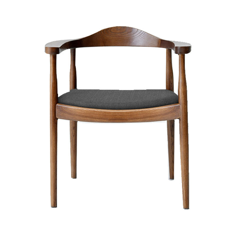 Modern Style Arm Chair Solid Wood Open Back Indoor Dining Chair Walnut Gray 1 Piece Clearhalo 'Dining Chairs' 'Dining Tables & Seating' 'dining_chair' 'furn' 'furn_dining_chair' 'Furniture' 'furniture_dining_chair' 'Kitchen & Dining Furniture' 4986319