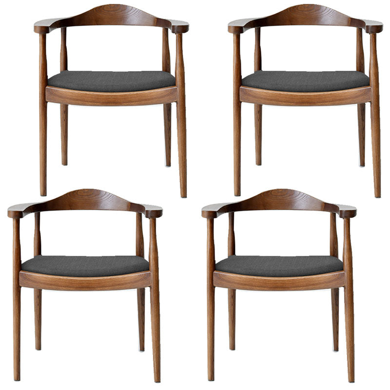 Modern Style Arm Chair Solid Wood Open Back Indoor Dining Chair Walnut Gray 4 Piece Set Clearhalo 'Dining Chairs' 'Dining Tables & Seating' 'dining_chair' 'furn' 'furn_dining_chair' 'Furniture' 'furniture_dining_chair' 'Kitchen & Dining Furniture' 4986321