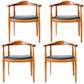 Modern Style Arm Chair Solid Wood Open Back Indoor Dining Chair Brown Matt Black 4 Piece Set Clearhalo 'Dining Chairs' 'Dining Tables & Seating' 'dining_chair' 'furn' 'furn_dining_chair' 'Furniture' 'furniture_dining_chair' 'Kitchen & Dining Furniture' 4986324