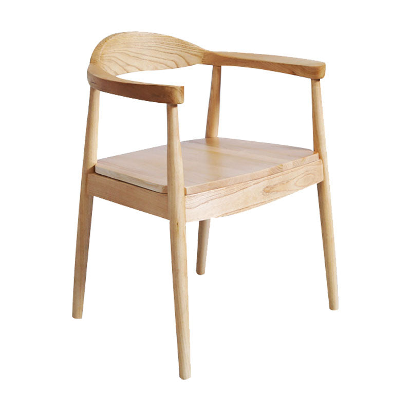 Modern Style Arm Chair Solid Wood Open Back Indoor Dining Chair Natural Brown 1 Piece Clearhalo 'Dining Chairs' 'Dining Tables & Seating' 'dining_chair' 'furn' 'furn_dining_chair' 'Furniture' 'furniture_dining_chair' 'Kitchen & Dining Furniture' 4986325