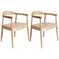 Modern Style Arm Chair Solid Wood Open Back Indoor Dining Chair Natural Brown 2 Piece Set Clearhalo 'Dining Chairs' 'Dining Tables & Seating' 'dining_chair' 'furn' 'furn_dining_chair' 'Furniture' 'furniture_dining_chair' 'Kitchen & Dining Furniture' 4986326