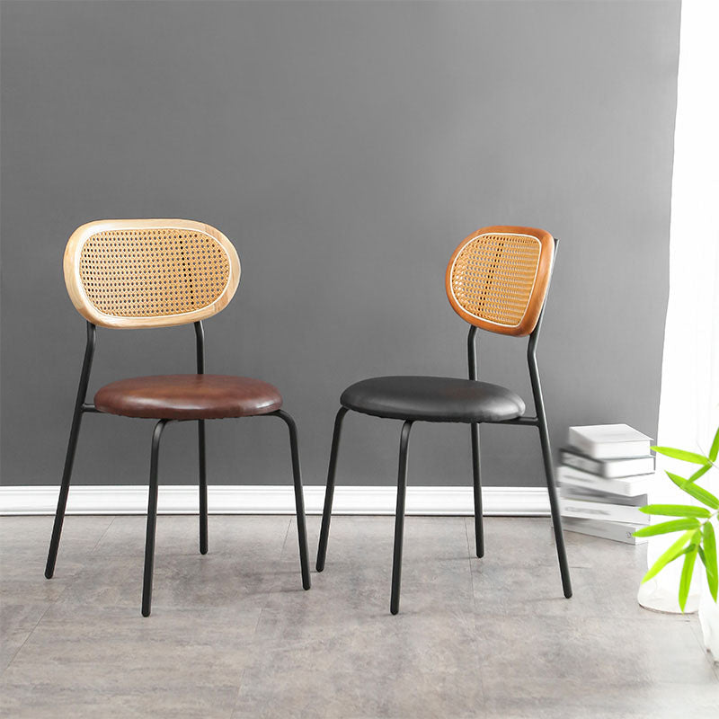 Faux Leather Armless Dining Chair Contemporary Open Back Dining Room Side Chair Clearhalo 'Dining Chairs' 'Dining Tables & Seating' 'dining_chair' 'furn' 'furn_dining_chair' 'Furniture' 'furniture_dining_chair' 'Kitchen & Dining Furniture' 4986338