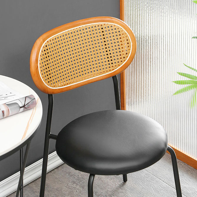 Faux Leather Armless Dining Chair Contemporary Open Back Dining Room Side Chair Clearhalo 'Dining Chairs' 'Dining Tables & Seating' 'dining_chair' 'furn' 'furn_dining_chair' 'Furniture' 'furniture_dining_chair' 'Kitchen & Dining Furniture' 4986348