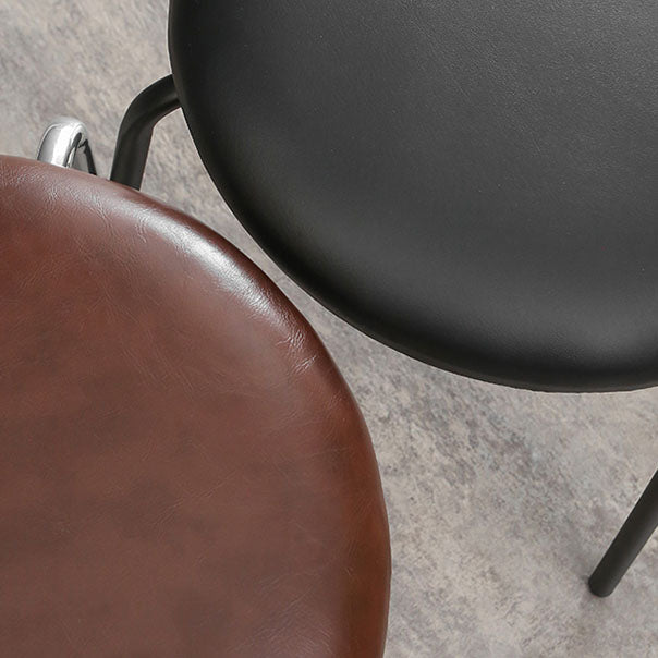 Faux Leather Armless Dining Chair Contemporary Open Back Dining Room Side Chair Clearhalo 'Dining Chairs' 'Dining Tables & Seating' 'dining_chair' 'furn' 'furn_dining_chair' 'Furniture' 'furniture_dining_chair' 'Kitchen & Dining Furniture' 4986350