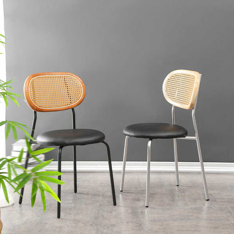 Faux Leather Armless Dining Chair Contemporary Open Back Dining Room Side Chair Clearhalo 'Dining Chairs' 'Dining Tables & Seating' 'dining_chair' 'furn' 'furn_dining_chair' 'Furniture' 'furniture_dining_chair' 'Kitchen & Dining Furniture' 4986361