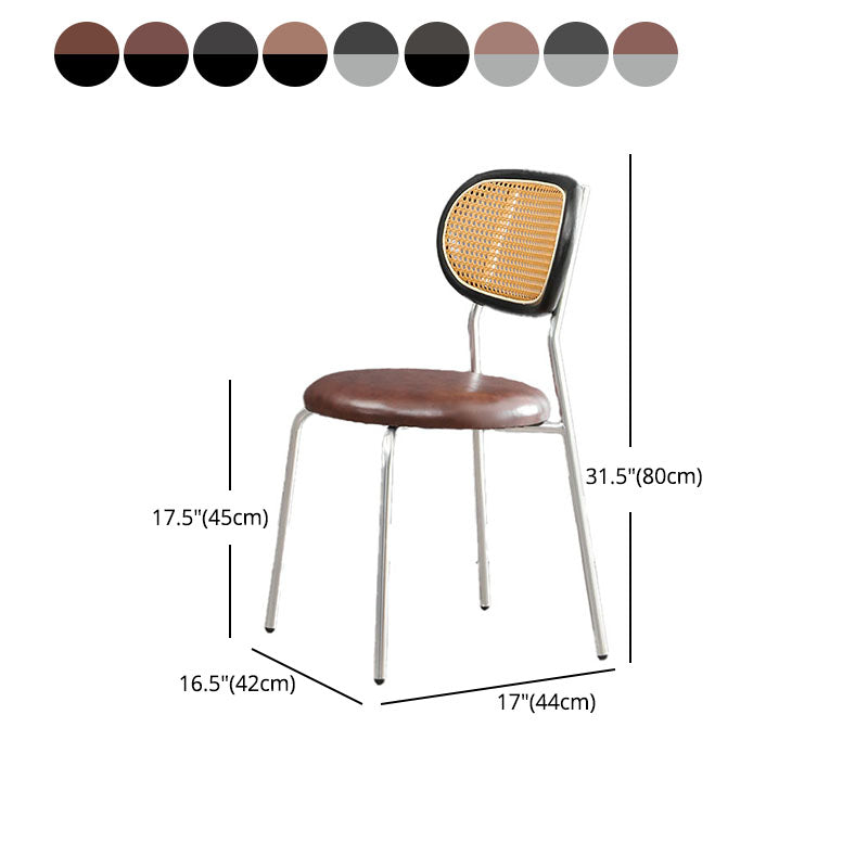 Faux Leather Armless Dining Chair Contemporary Open Back Dining Room Side Chair Clearhalo 'Dining Chairs' 'Dining Tables & Seating' 'dining_chair' 'furn' 'furn_dining_chair' 'Furniture' 'furniture_dining_chair' 'Kitchen & Dining Furniture' 4986376