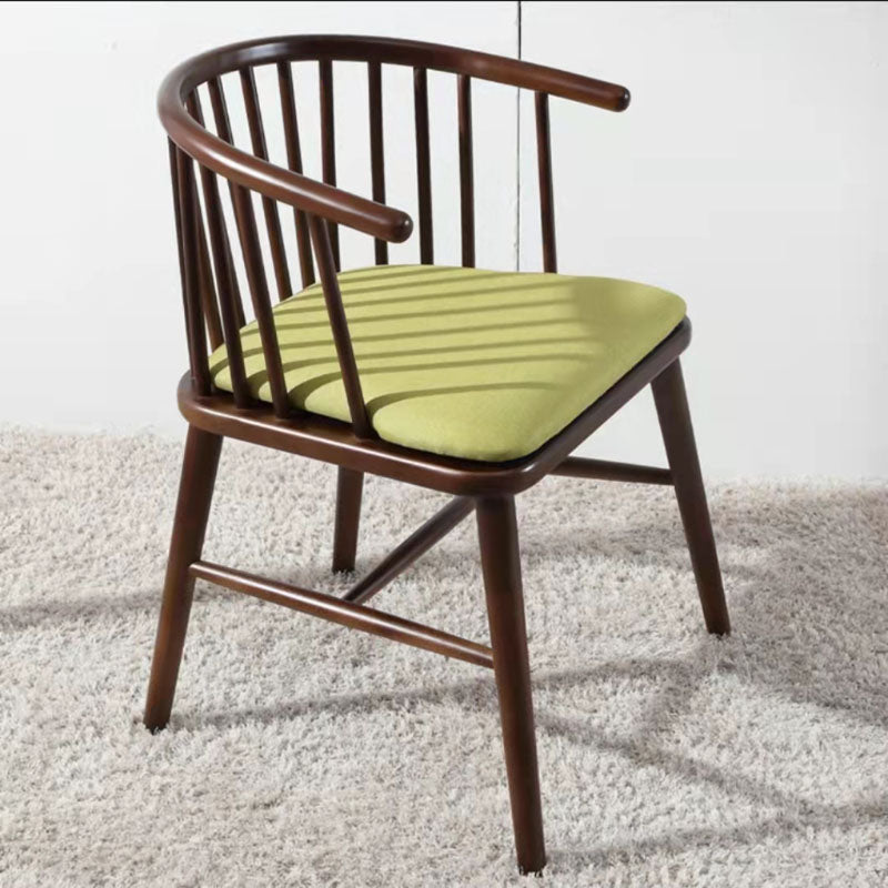 Arm Dining Chairs Modern Oak Wood Side Chairs for Dining Room Green 1 Piece Walnut Clearhalo 'Dining Chairs' 'Dining Tables & Seating' 'dining_chair' 'furn' 'furn_dining_chair' 'Furniture' 'furniture_dining_chair' 'Kitchen & Dining Furniture' 4986378