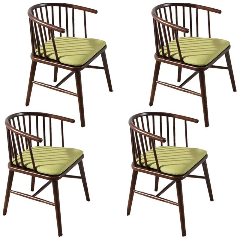 Arm Dining Chairs Modern Oak Wood Side Chairs for Dining Room Green 4 Piece Set Walnut Clearhalo 'Dining Chairs' 'Dining Tables & Seating' 'dining_chair' 'furn' 'furn_dining_chair' 'Furniture' 'furniture_dining_chair' 'Kitchen & Dining Furniture' 4986381