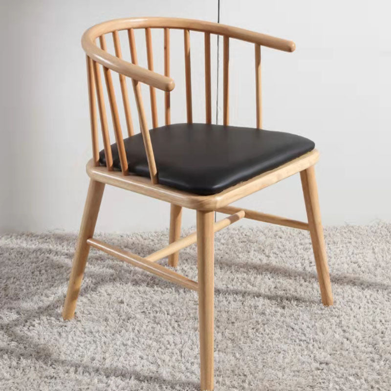 Arm Dining Chairs Modern Oak Wood Side Chairs for Dining Room Black 1 Piece Natural Wood Clearhalo 'Dining Chairs' 'Dining Tables & Seating' 'dining_chair' 'furn' 'furn_dining_chair' 'Furniture' 'furniture_dining_chair' 'Kitchen & Dining Furniture' 4986383