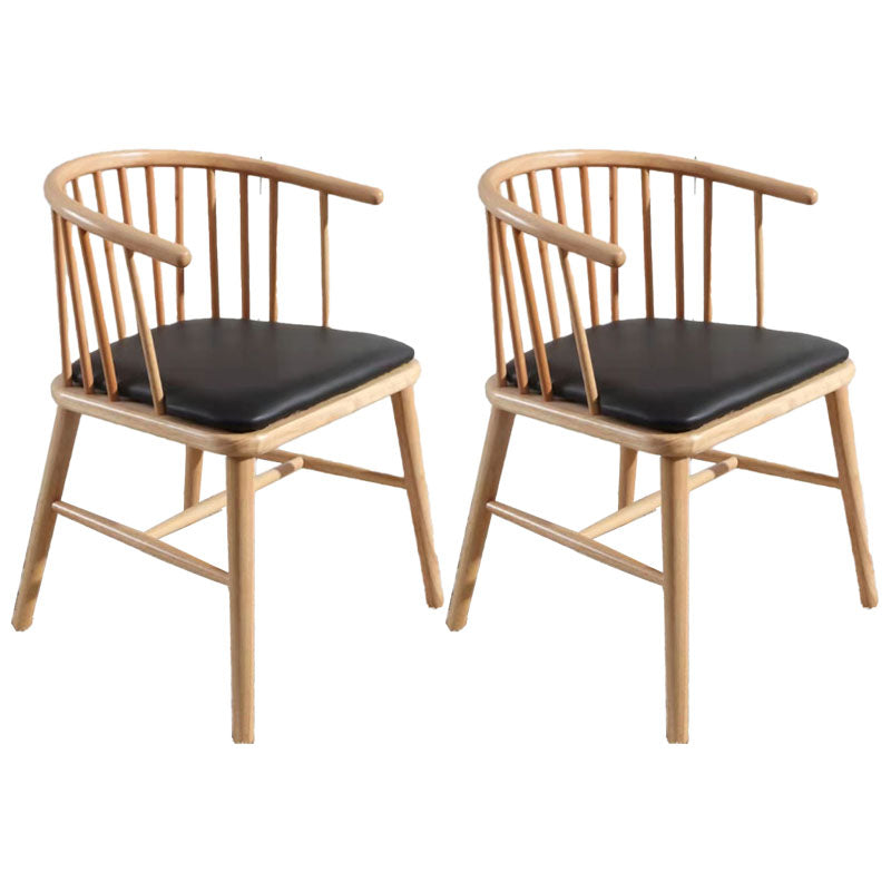 Arm Dining Chairs Modern Oak Wood Side Chairs for Dining Room Black 2 Piece Set Natural Wood Clearhalo 'Dining Chairs' 'Dining Tables & Seating' 'dining_chair' 'furn' 'furn_dining_chair' 'Furniture' 'furniture_dining_chair' 'Kitchen & Dining Furniture' 4986385