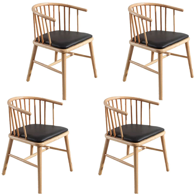 Arm Dining Chairs Modern Oak Wood Side Chairs for Dining Room Black 4 Piece Set Natural Wood Clearhalo 'Dining Chairs' 'Dining Tables & Seating' 'dining_chair' 'furn' 'furn_dining_chair' 'Furniture' 'furniture_dining_chair' 'Kitchen & Dining Furniture' 4986388