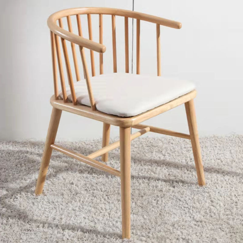 Arm Dining Chairs Modern Oak Wood Side Chairs for Dining Room White 1 Piece Natural Wood Clearhalo 'Dining Chairs' 'Dining Tables & Seating' 'dining_chair' 'furn' 'furn_dining_chair' 'Furniture' 'furniture_dining_chair' 'Kitchen & Dining Furniture' 4986389