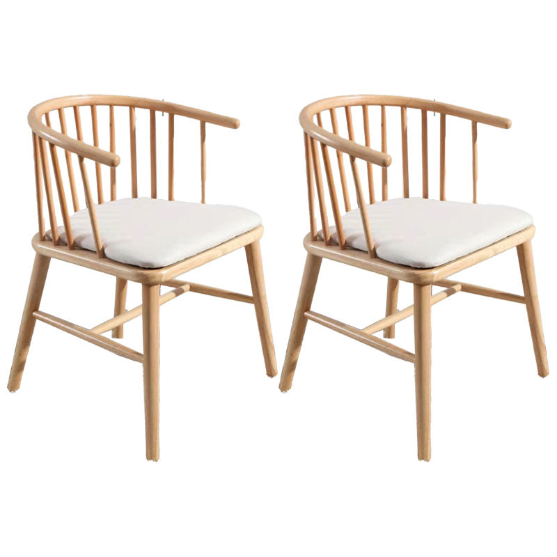 Arm Dining Chairs Modern Oak Wood Side Chairs for Dining Room White 2 Piece Set Natural Wood Clearhalo 'Dining Chairs' 'Dining Tables & Seating' 'dining_chair' 'furn' 'furn_dining_chair' 'Furniture' 'furniture_dining_chair' 'Kitchen & Dining Furniture' 4986391