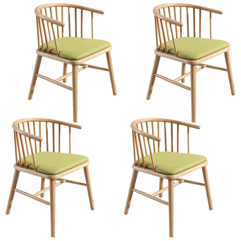Arm Dining Chairs Modern Oak Wood Side Chairs for Dining Room Green 4 Piece Set Natural Wood Clearhalo 'Dining Chairs' 'Dining Tables & Seating' 'dining_chair' 'furn' 'furn_dining_chair' 'Furniture' 'furniture_dining_chair' 'Kitchen & Dining Furniture' 4986406