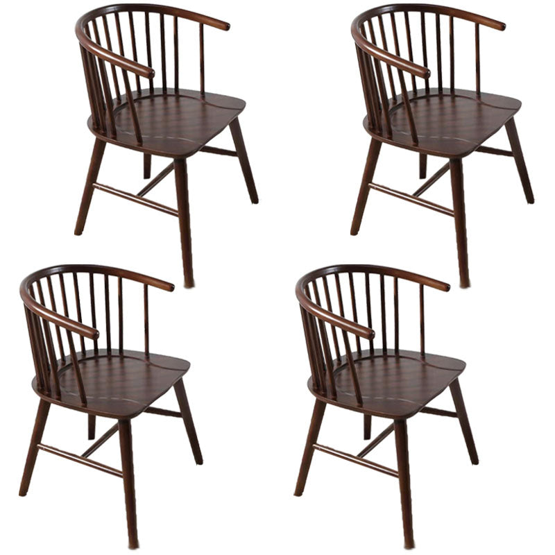 Arm Dining Chairs Modern Oak Wood Side Chairs for Dining Room Brown 4 Piece Set Walnut Clearhalo 'Dining Chairs' 'Dining Tables & Seating' 'dining_chair' 'furn' 'furn_dining_chair' 'Furniture' 'furniture_dining_chair' 'Kitchen & Dining Furniture' 4986409