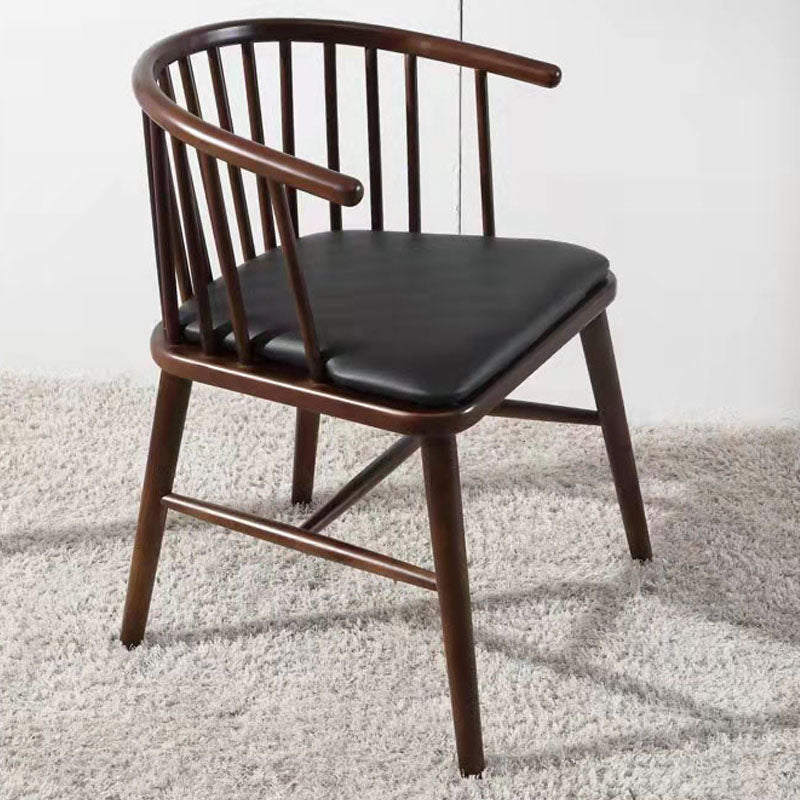 Arm Dining Chairs Modern Oak Wood Side Chairs for Dining Room Black 1 Piece Walnut Clearhalo 'Dining Chairs' 'Dining Tables & Seating' 'dining_chair' 'furn' 'furn_dining_chair' 'Furniture' 'furniture_dining_chair' 'Kitchen & Dining Furniture' 4986410