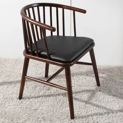 Arm Dining Chairs Modern Oak Wood Side Chairs for Dining Room Black 1 Piece Walnut Clearhalo 'Dining Chairs' 'Dining Tables & Seating' 'dining_chair' 'furn' 'furn_dining_chair' 'Furniture' 'furniture_dining_chair' 'Kitchen & Dining Furniture' 4986410
