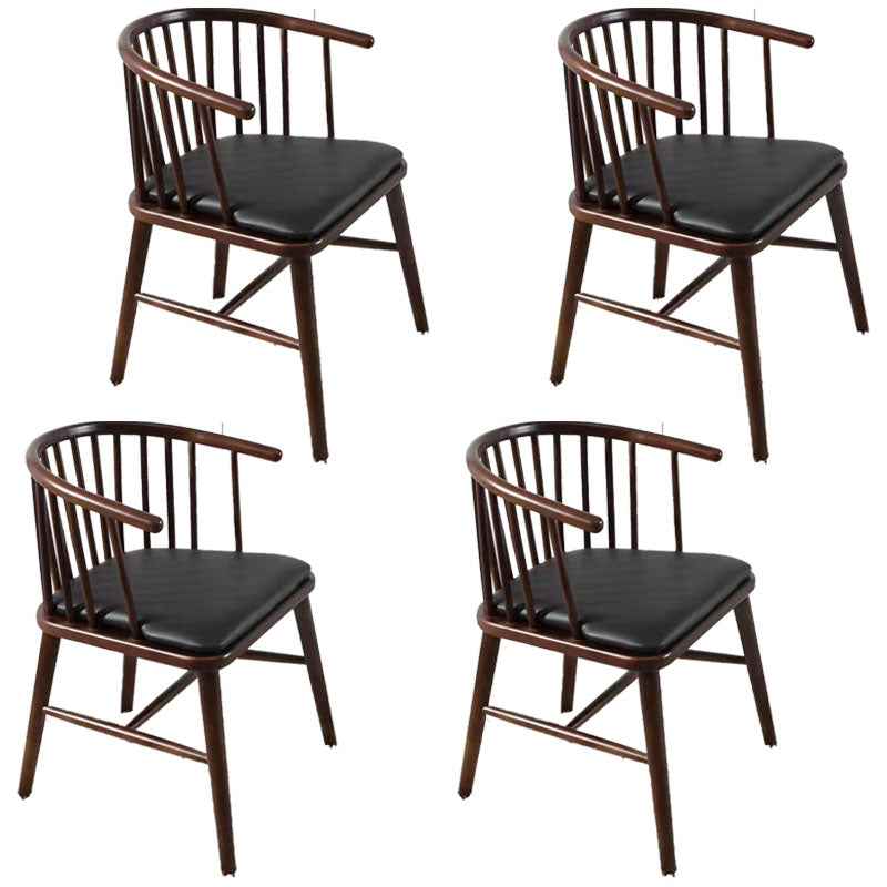 Arm Dining Chairs Modern Oak Wood Side Chairs for Dining Room Black 4 Piece Set Walnut Clearhalo 'Dining Chairs' 'Dining Tables & Seating' 'dining_chair' 'furn' 'furn_dining_chair' 'Furniture' 'furniture_dining_chair' 'Kitchen & Dining Furniture' 4986412