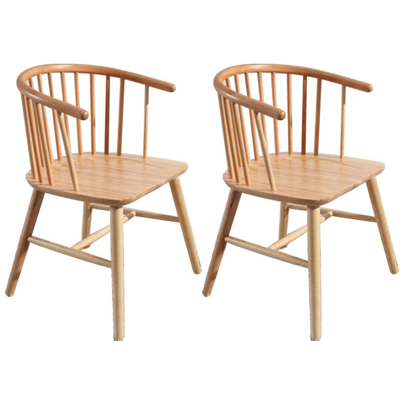 Arm Dining Chairs Modern Oak Wood Side Chairs for Dining Room Brown 2 Piece Set Natural Wood Clearhalo 'Dining Chairs' 'Dining Tables & Seating' 'dining_chair' 'furn' 'furn_dining_chair' 'Furniture' 'furniture_dining_chair' 'Kitchen & Dining Furniture' 4986414