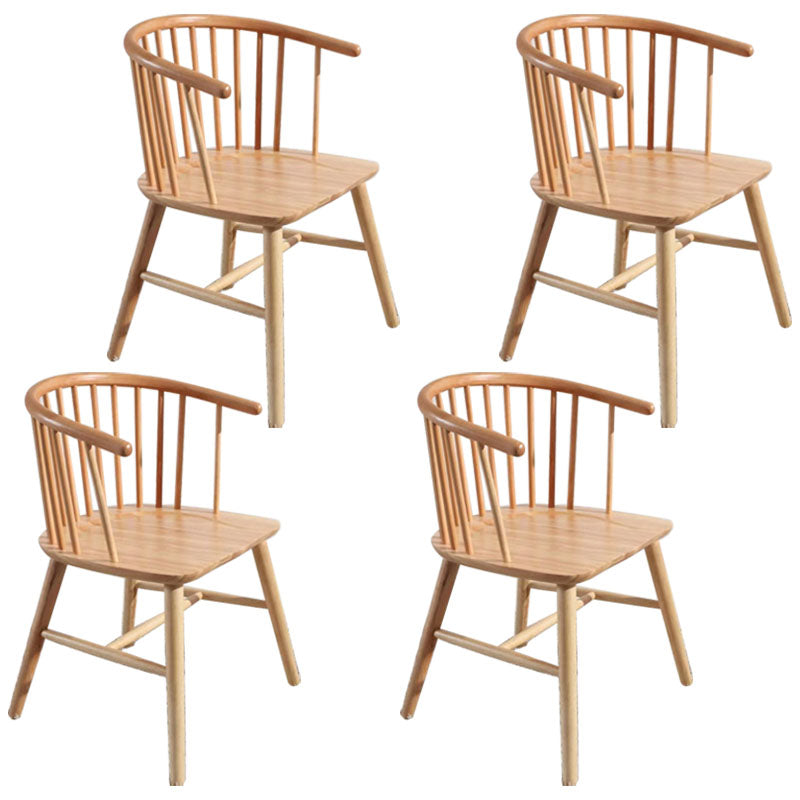 Arm Dining Chairs Modern Oak Wood Side Chairs for Dining Room Brown 4 Piece Set Natural Wood Clearhalo 'Dining Chairs' 'Dining Tables & Seating' 'dining_chair' 'furn' 'furn_dining_chair' 'Furniture' 'furniture_dining_chair' 'Kitchen & Dining Furniture' 4986415