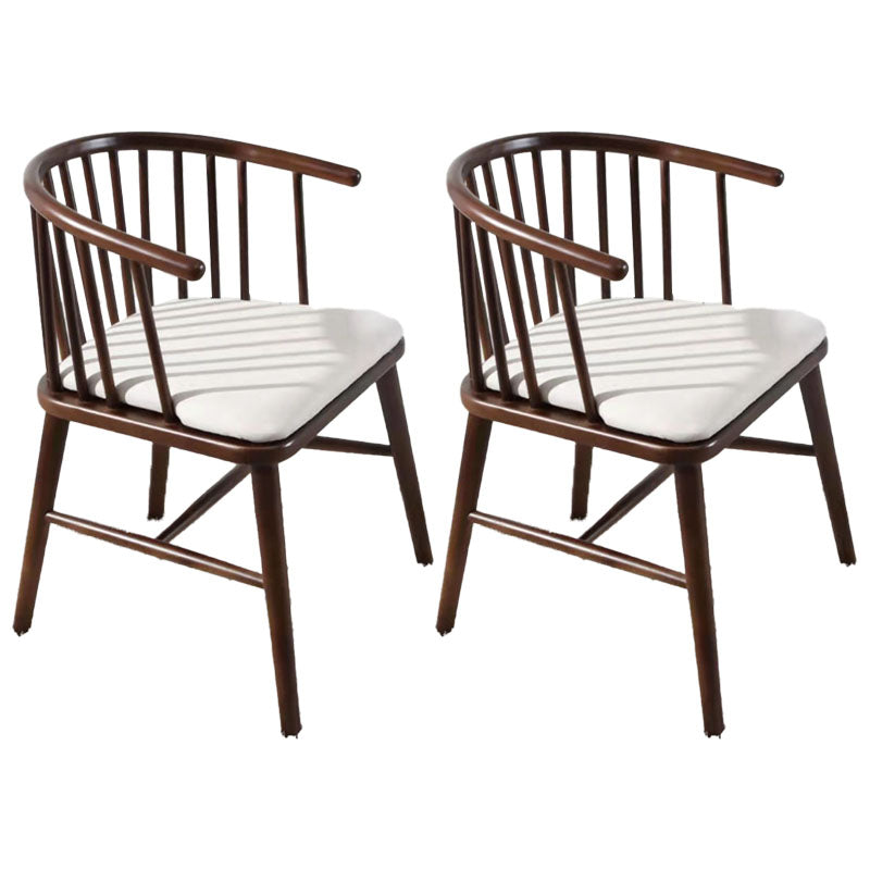 Arm Dining Chairs Modern Oak Wood Side Chairs for Dining Room White 2 Piece Set Walnut Clearhalo 'Dining Chairs' 'Dining Tables & Seating' 'dining_chair' 'furn' 'furn_dining_chair' 'Furniture' 'furniture_dining_chair' 'Kitchen & Dining Furniture' 4986417