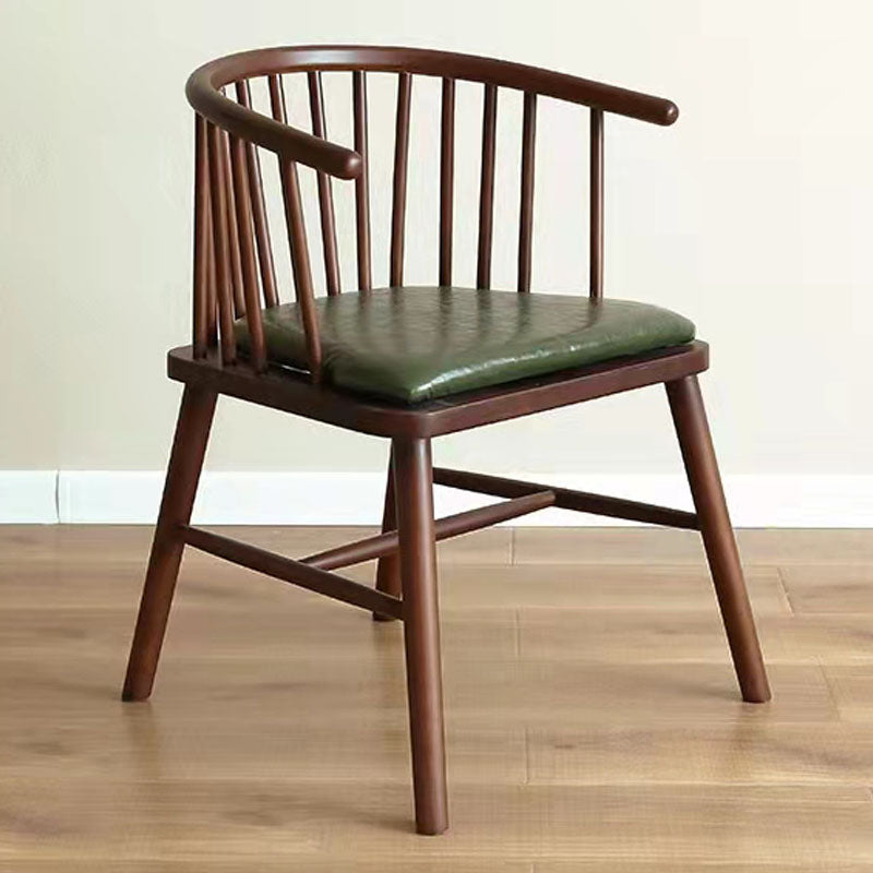 Arm Dining Chairs Modern Oak Wood Side Chairs for Dining Room Dark Green 1 Piece Walnut Clearhalo 'Dining Chairs' 'Dining Tables & Seating' 'dining_chair' 'furn' 'furn_dining_chair' 'Furniture' 'furniture_dining_chair' 'Kitchen & Dining Furniture' 4986419