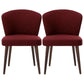 Dining Room Dining Chairs Modern Dining Side Chairs with Wood Legs Burgundy 2 Piece Set Clearhalo 'Dining Chairs' 'Dining Tables & Seating' 'dining_chair' 'furn' 'furn_dining_chair' 'Furniture' 'furniture_dining_chair' 'Kitchen & Dining Furniture' 4986425
