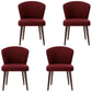 Dining Room Dining Chairs Modern Dining Side Chairs with Wood Legs Burgundy 4 Piece Set Clearhalo 'Dining Chairs' 'Dining Tables & Seating' 'dining_chair' 'furn' 'furn_dining_chair' 'Furniture' 'furniture_dining_chair' 'Kitchen & Dining Furniture' 4986428