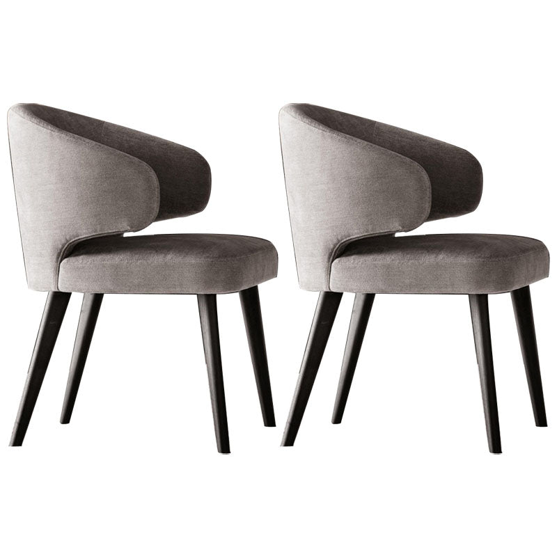 Dining Room Dining Chairs Modern Dining Side Chairs with Wood Legs Grey 2 Piece Set Clearhalo 'Dining Chairs' 'Dining Tables & Seating' 'dining_chair' 'furn' 'furn_dining_chair' 'Furniture' 'furniture_dining_chair' 'Kitchen & Dining Furniture' 4986431