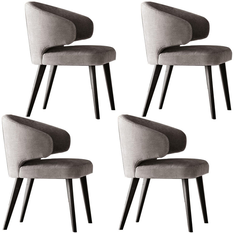Dining Room Dining Chairs Modern Dining Side Chairs with Wood Legs Grey 4 Piece Set Clearhalo 'Dining Chairs' 'Dining Tables & Seating' 'dining_chair' 'furn' 'furn_dining_chair' 'Furniture' 'furniture_dining_chair' 'Kitchen & Dining Furniture' 4986433