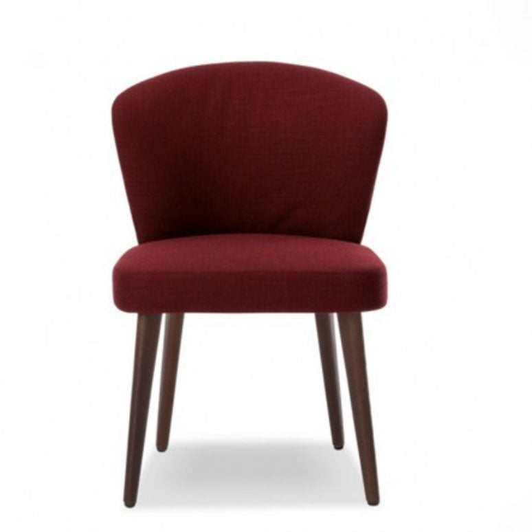 Dining Room Dining Chairs Modern Dining Side Chairs with Wood Legs Red 1 Piece Clearhalo 'Dining Chairs' 'Dining Tables & Seating' 'dining_chair' 'furn' 'furn_dining_chair' 'Furniture' 'furniture_dining_chair' 'Kitchen & Dining Furniture' 4986435