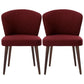 Dining Room Dining Chairs Modern Dining Side Chairs with Wood Legs Red 2 Piece Set Clearhalo 'Dining Chairs' 'Dining Tables & Seating' 'dining_chair' 'furn' 'furn_dining_chair' 'Furniture' 'furniture_dining_chair' 'Kitchen & Dining Furniture' 4986438