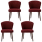 Dining Room Dining Chairs Modern Dining Side Chairs with Wood Legs Red 4 Piece Set Clearhalo 'Dining Chairs' 'Dining Tables & Seating' 'dining_chair' 'furn' 'furn_dining_chair' 'Furniture' 'furniture_dining_chair' 'Kitchen & Dining Furniture' 4986439