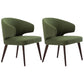 Dining Room Dining Chairs Modern Dining Side Chairs with Wood Legs Green 2 Piece Set Clearhalo 'Dining Chairs' 'Dining Tables & Seating' 'dining_chair' 'furn' 'furn_dining_chair' 'Furniture' 'furniture_dining_chair' 'Kitchen & Dining Furniture' 4986443