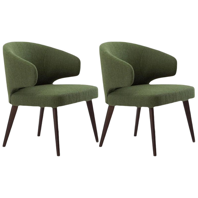 Dining Room Dining Chairs Modern Dining Side Chairs with Wood Legs Green 2 Piece Set Clearhalo 'Dining Chairs' 'Dining Tables & Seating' 'dining_chair' 'furn' 'furn_dining_chair' 'Furniture' 'furniture_dining_chair' 'Kitchen & Dining Furniture' 4986443
